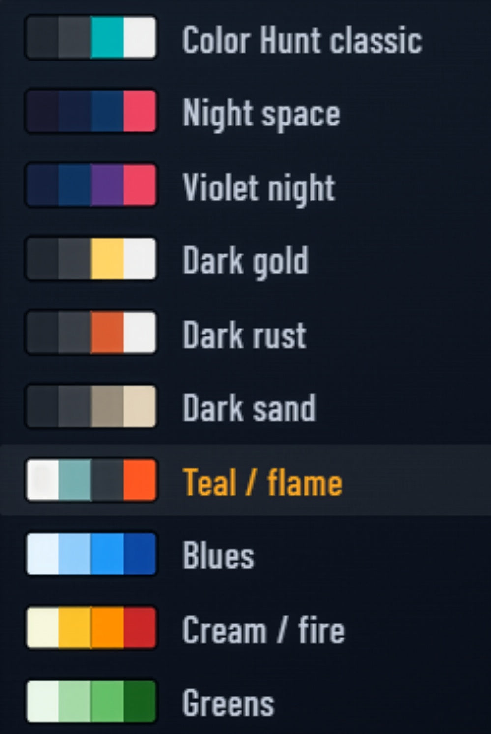 NOCTURNE alternate palette