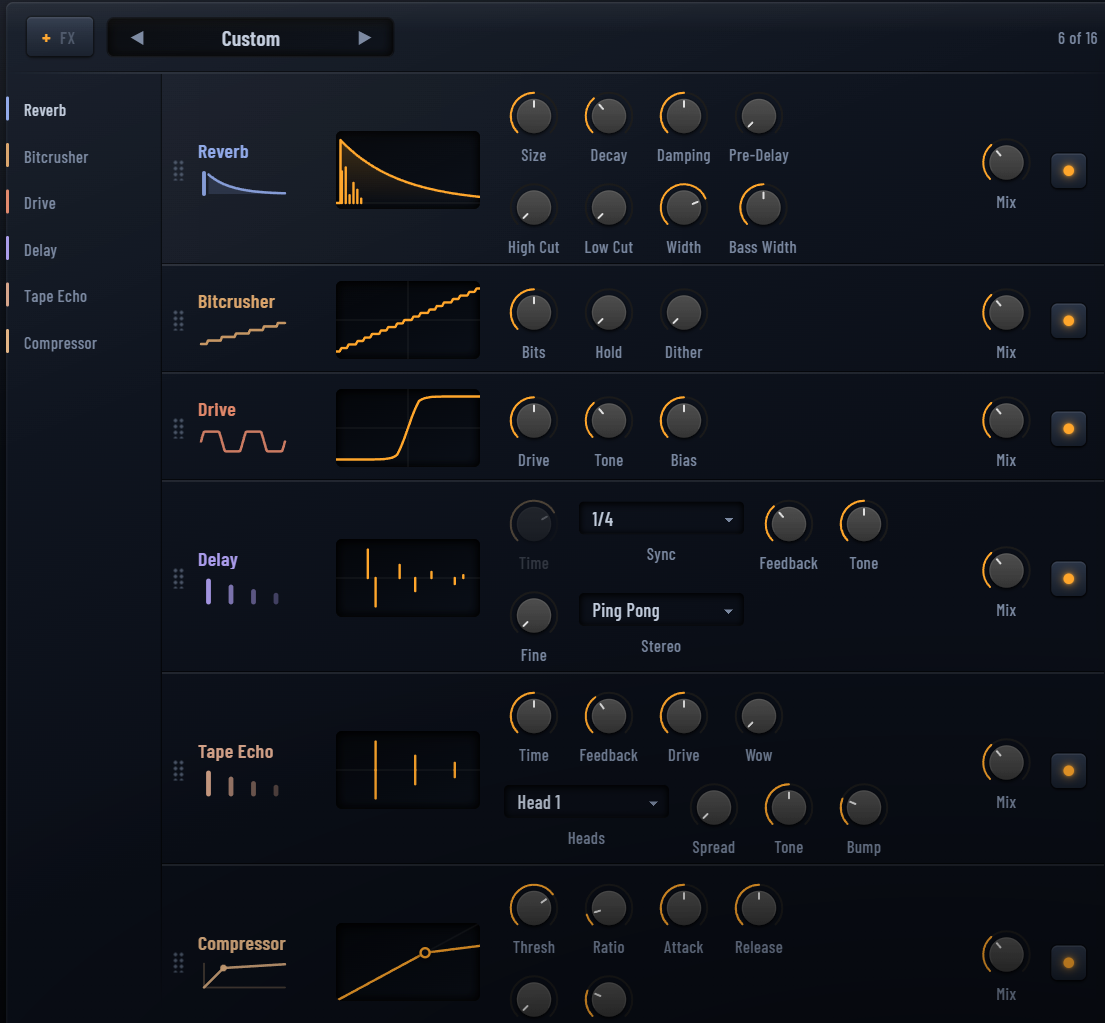 NOCTURNE FX rack