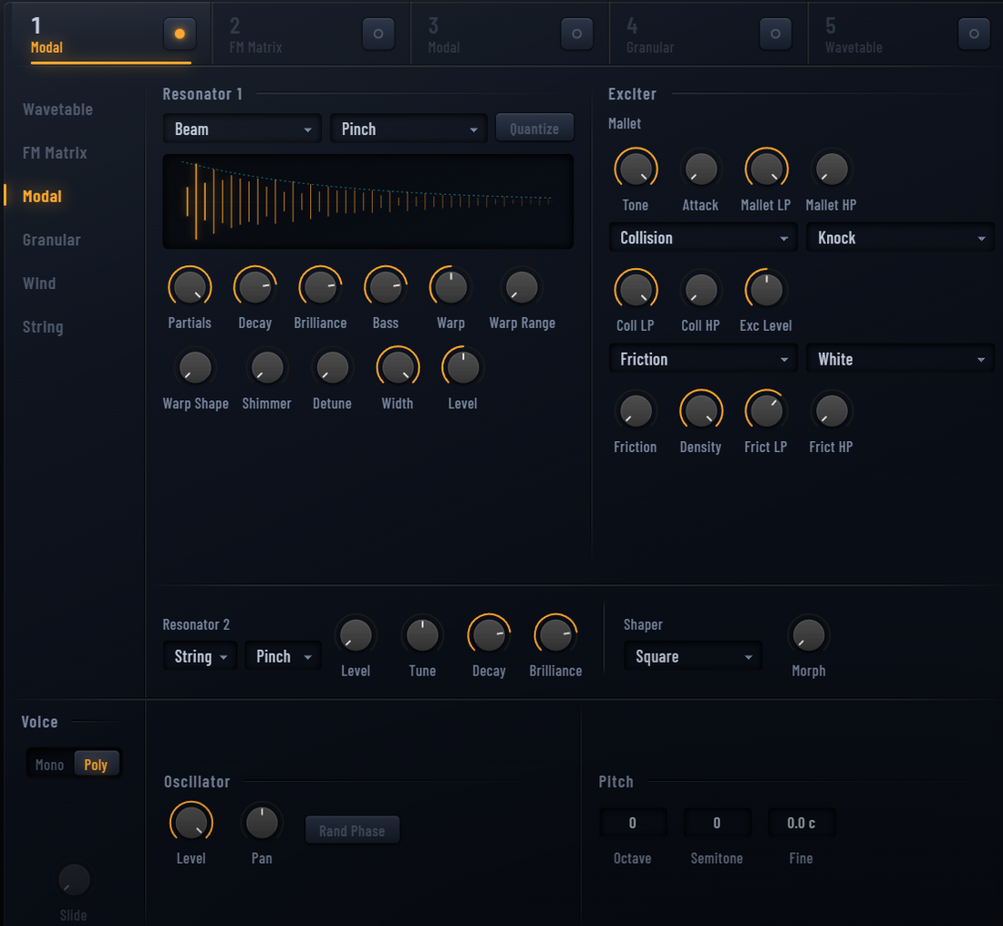 Modal synthesis